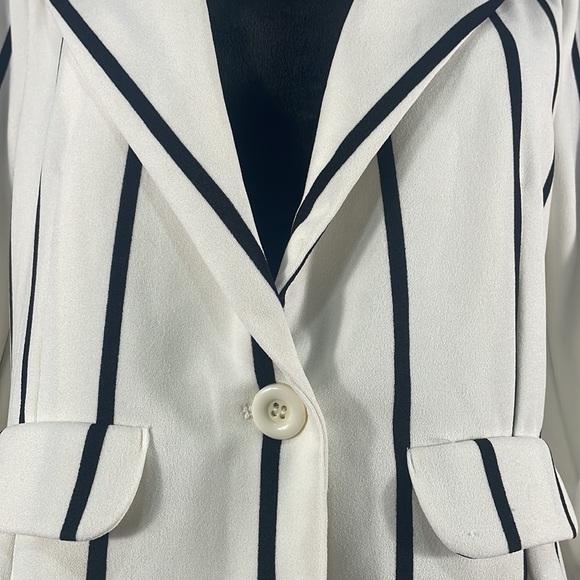 Crescent & Willough Jackets & Coats, Black & White Striped, Large, Blazer - Picture 5 of 10